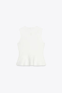 TOP EN MAILLE PÉPLUM AVEC LACETS