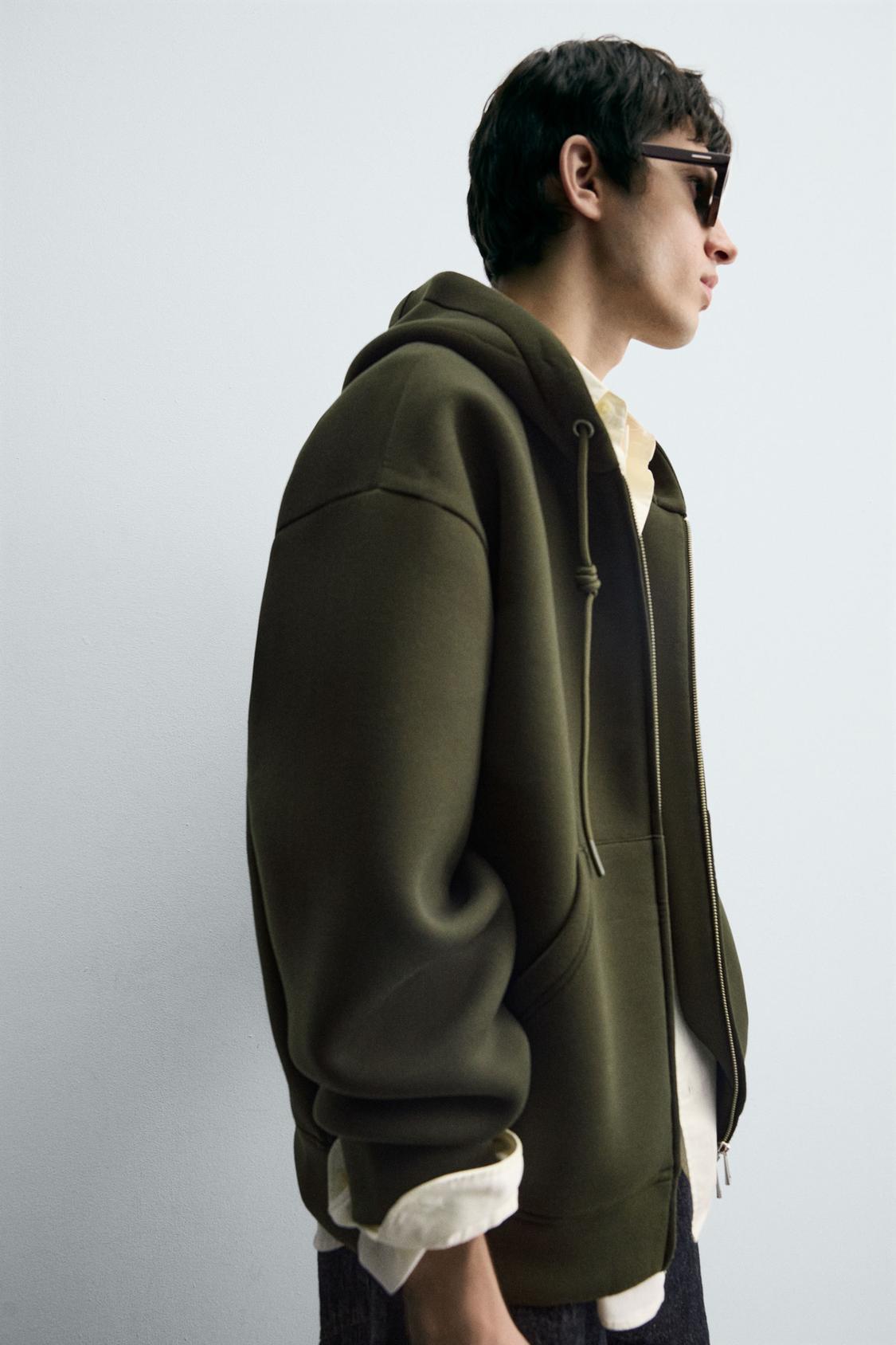 SWEAT À CAPUCHE EFFET NEOPRÈNE