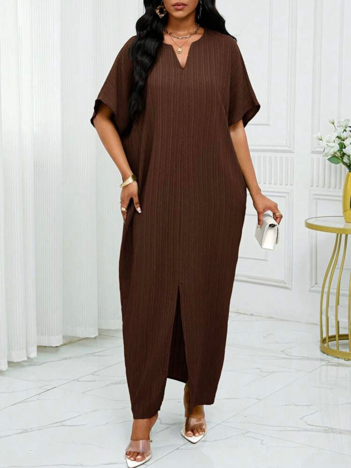Robe caftan - Marron