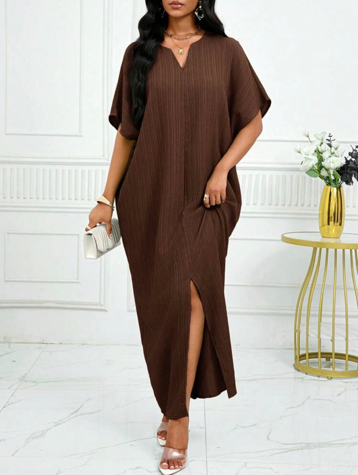 Robe caftan - Marron