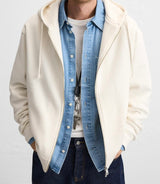 Sweat à capuche zip - Blanc Cassé