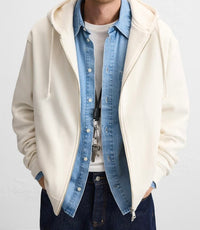 Sweat à capuche zip - Blanc Cassé