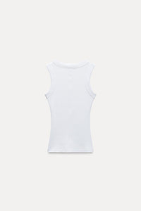 T-shirt a rib large - Noir