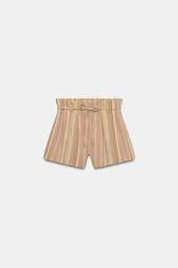 SHORT À RAYURES AVEC CEINTURE ZW COLLECTION