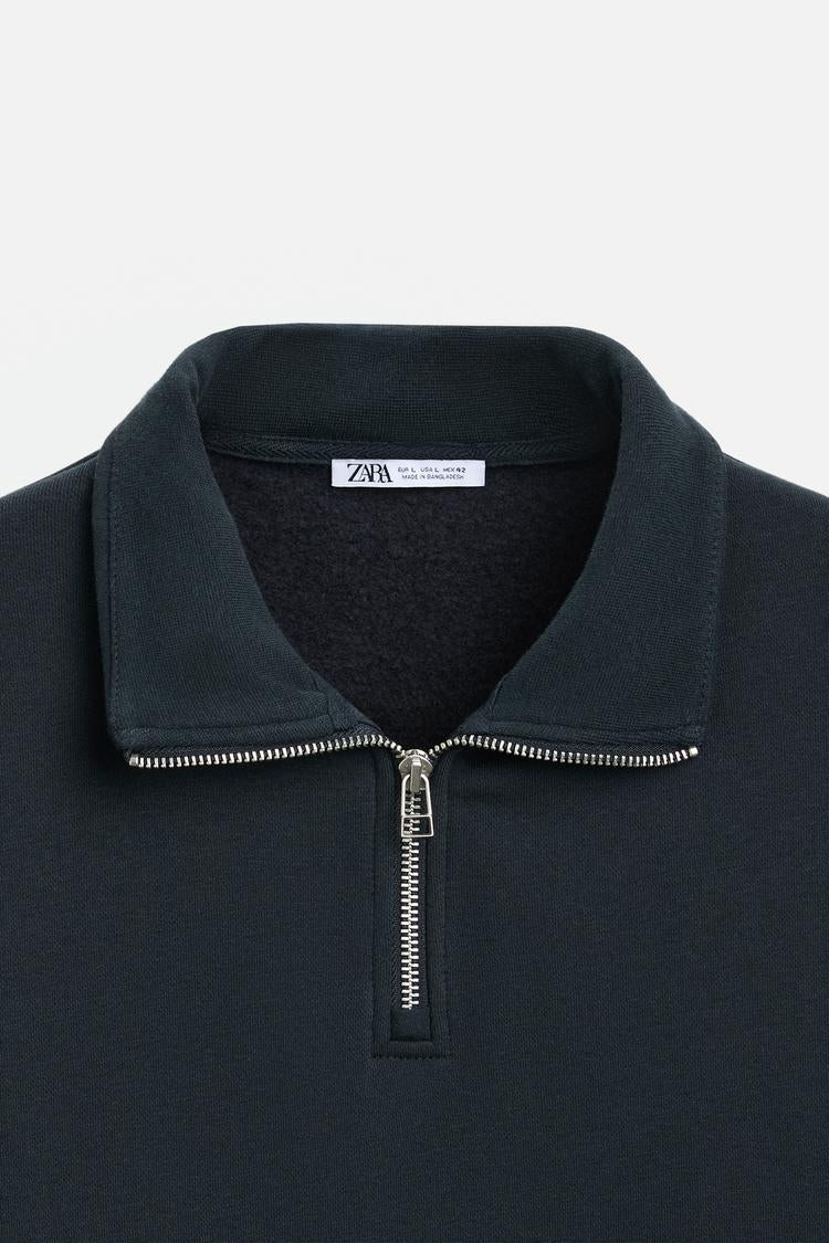 Sweat a zip sur le col - Noir