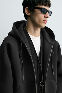 SWEAT À CAPUCHE EFFET NEOPRÈNE