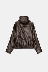 BLOUSON EN MATIÈRE SYNTHÉTIQUE