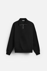Sweat a zip sur le col - Noir