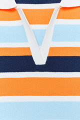 ROBE POLO EN MAILLE À RAYURES