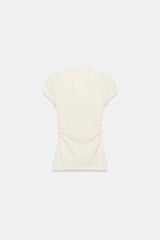 T-SHIRT DRAPÉ EN LIN