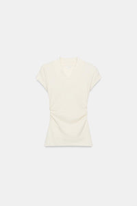 T-SHIRT DRAPÉ EN LIN